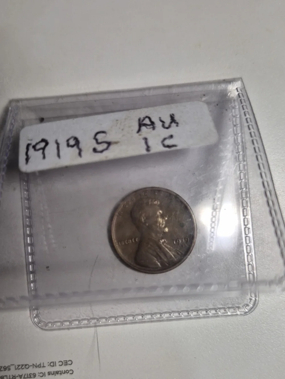 1919 S Lincoln Wheatback Cent AU Details
